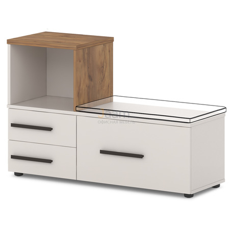 Мебель для персонала Офисная тумба приставная с пуфом левая T-235л