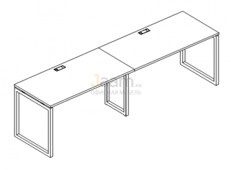 Мебель для персонала Рабочая станция на металлокаркасе QUATTRO Б4 023-2 БП