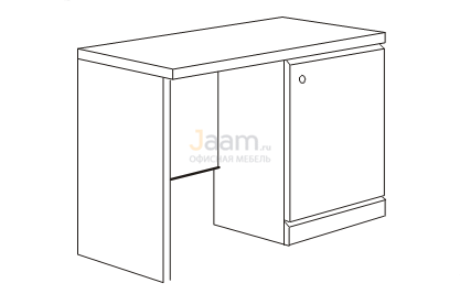 Мебель для гостиниц Стол для фригобара прав. (для холодильника 45х45х56) R5109