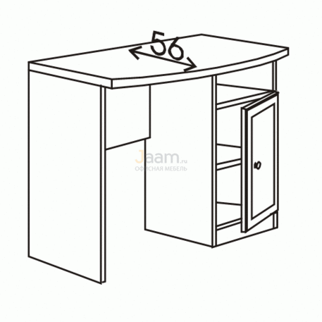 Мебель для гостиниц Стол с тумбой правой R6103