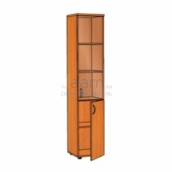 Мебель для персонала Офисный шкаф узкий со стеклом пр./бронза ЛФ219