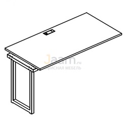 Мебель для персонала Секция стола рабочей станции на металлокаркасе QUATTRO Б4 015-1 БП