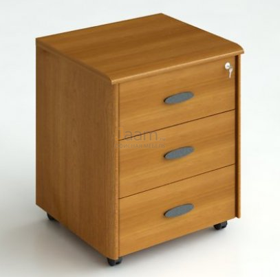 Кабинет руководителя Офисная тумба подкатная 3-х секционная с центр. замком 211 ДСП Тик