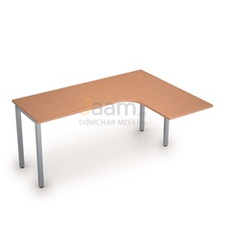 Мебель для персонала Стол криволинейный на металлических опорах правый 2М.133
