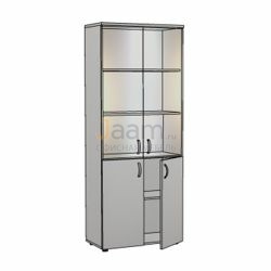 Мебель для персонала Офисный шкаф со стеклом пр./бронза ЛФ217
