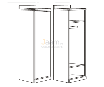 Мебель для гостиниц Гардероб с воротником левый R5702V