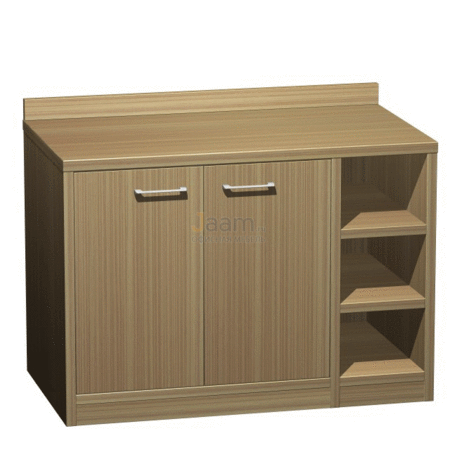 Мебель для гостиниц Офисный шкаф низкий с открытой секцией с полками КР 121