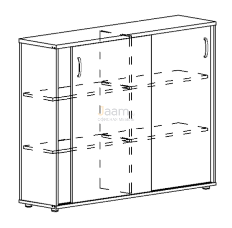 Мебель для персонала Офисный шкаф-купе средний (для 2-х столов 80) 322 БП