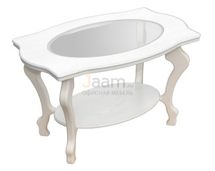 Журнальный столик из стекла Берже 1С (белый ясень)