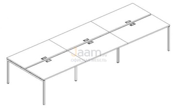 Мебель для персонала Рабочая станция на металлокаркасе DUE Б2 175-3 БП