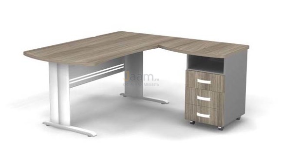 Мебель для персонала Угловое рабочее место на L-обр. каркасе правое B196/1