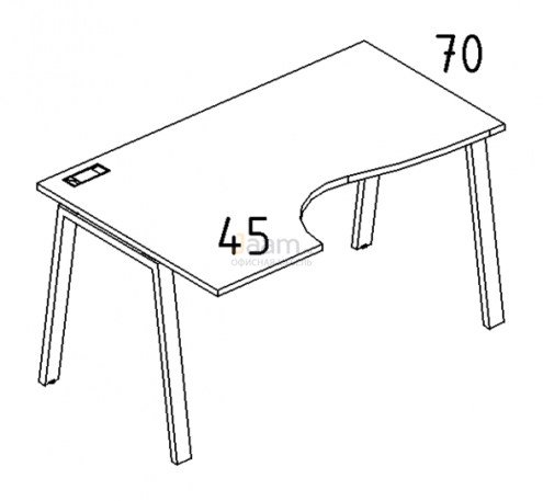Мебель для персонала Стол эргономичный левый "Классика" на металлокаркасе TRE Б3 041 БП