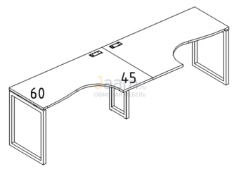 Мебель для персонала Рабочая станция со столами эргономичными "Классика" на металлокаркасе QUATTRO 035-2 БП