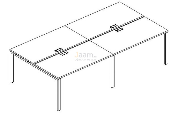 Мебель для персонала Рабочая станция на металлокаркасе UNO Б1 175-2 БП