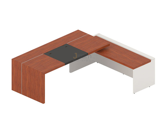 Кабинет руководителя Стол правый с боковой приставкой, бюваром и кабель-каналом An-200.2R