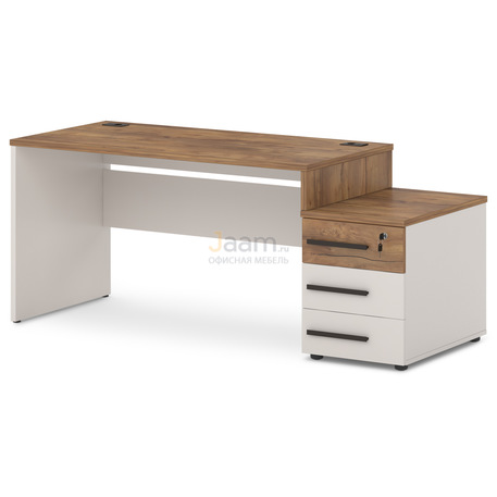 Мебель для персонала Стол с опорной тумбой правый T-25пр