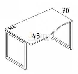 Мебель для персонала Стол эргономичный левый "Техно" на металлокаркасе QUATTRO Б4 063 БП